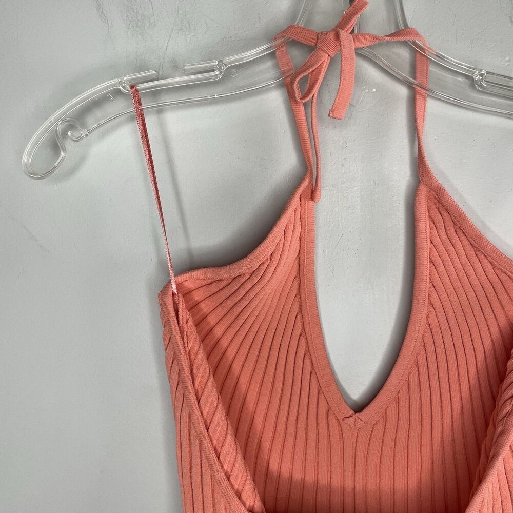 GAUGE81 Moura Plunge Top Women Small Ribbed Knit Halter Orange Viscose Blend - Picture 10 of 15